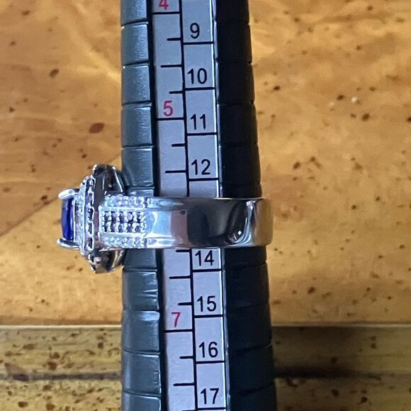 Blue Spinel Sterling Silver Ring Size 6 - Picture 8 of 9